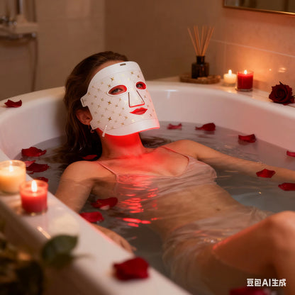 Beauty Silicone Led Red Light Therapy Facial Mask Device and Neck Led Mask for Face Led Mask Face